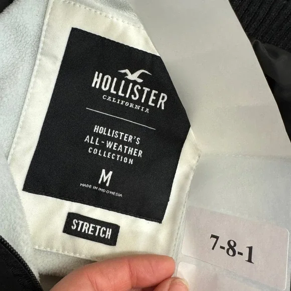 Hollister Jacket Womens Medium Black All Weather Hooded Fleece Lined Gorpcore - Picture 5 of 9